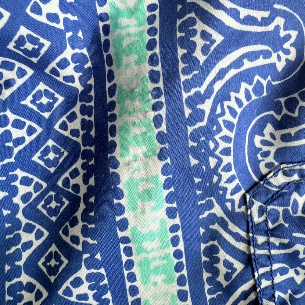 Vineyard Vines Men’s Blue and Green Patterned Swim Trunks Sz Small